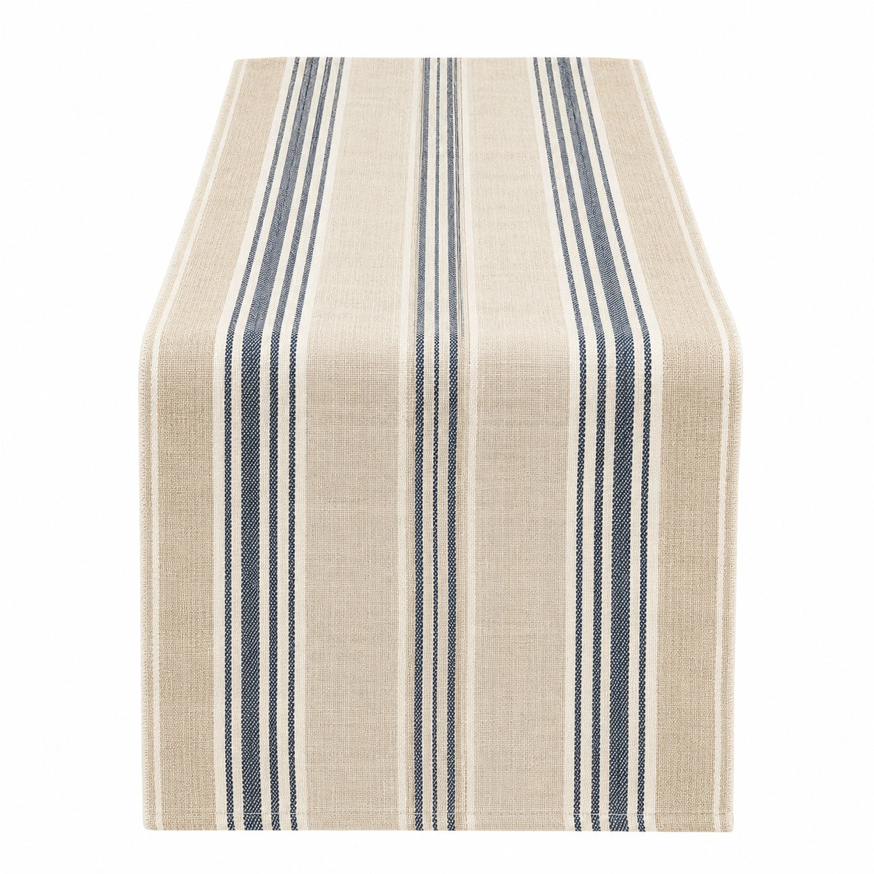 Camino de Mesa con Rayas Beige y Azul 140x35 cm