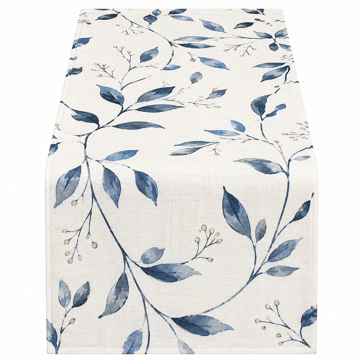 Caminero de Mesa con Hojas Azules 180x33 cm