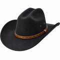 Sombrero Vaquero Negro con Banda Decorativa Marrón