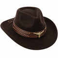 Sombrero Vaquero Marrón con Adorno de Cráneo