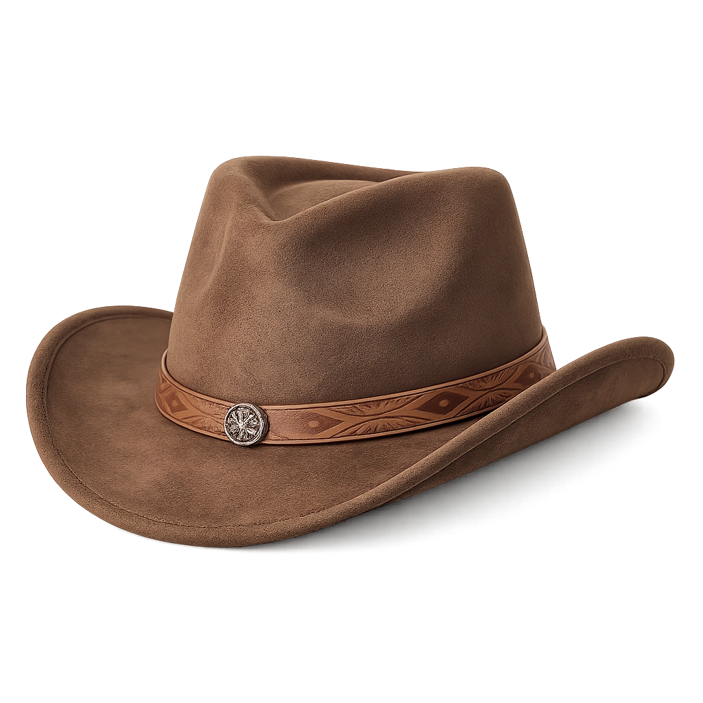 Sombrero Vaquero de Ala Ancha con Detalle Marrón