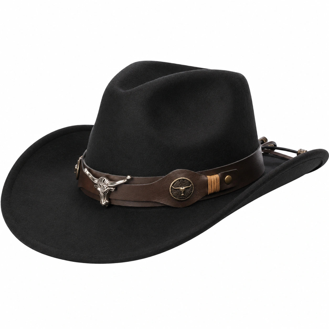 Sombrero Vaquero Negro con Banda Decorativa
