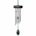 Campana de viento de jade verde y metal para exteriores
