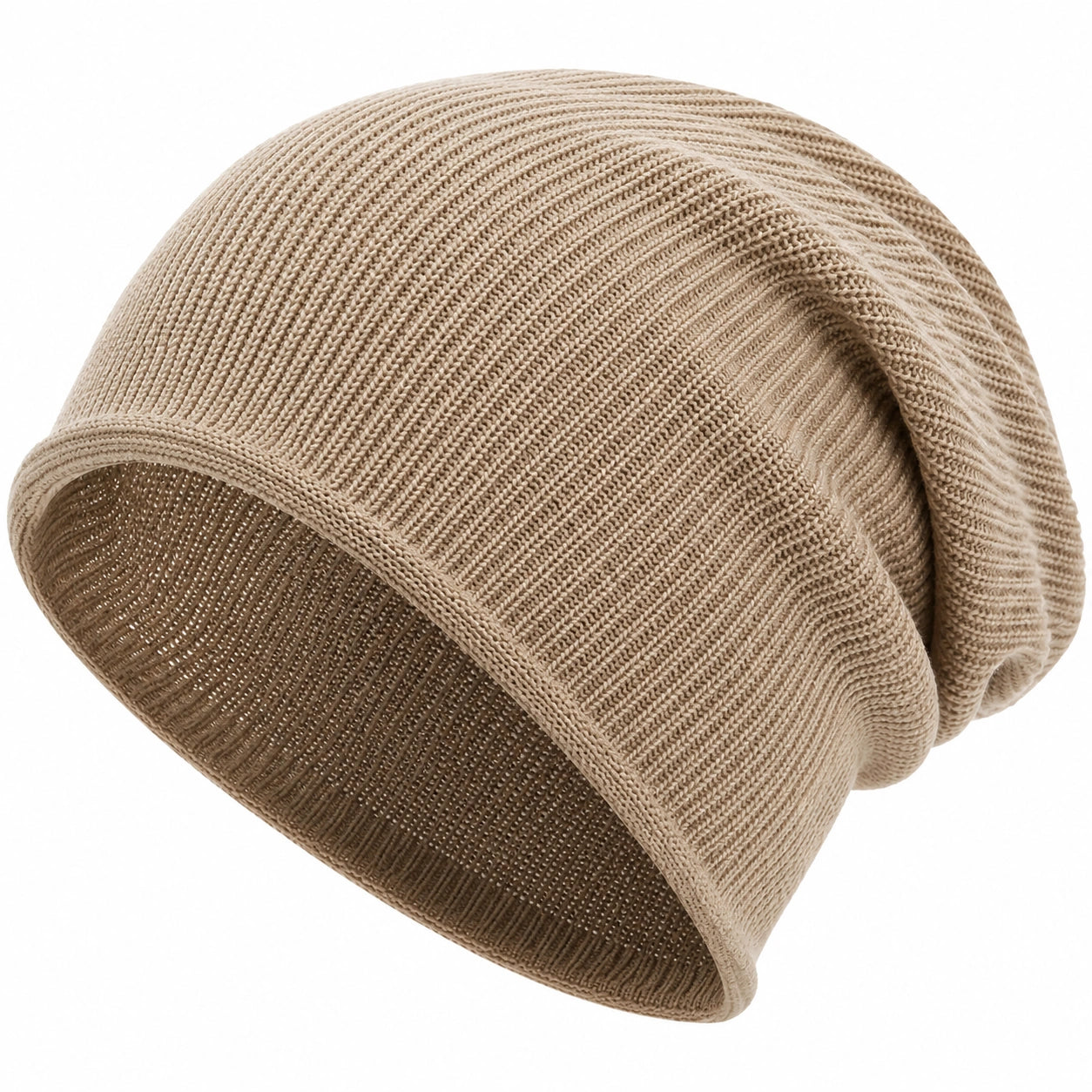 Gorro de Punto Holgado Beige Unisex