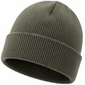 Gorro de Punto Acanalado para Clima Frío Verde Caqui