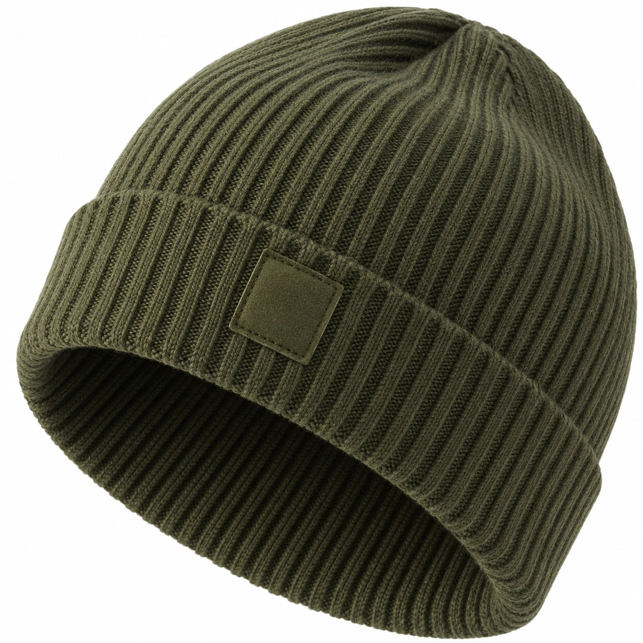 Gorro de Punto Unisex de Invierno Verde Oliva