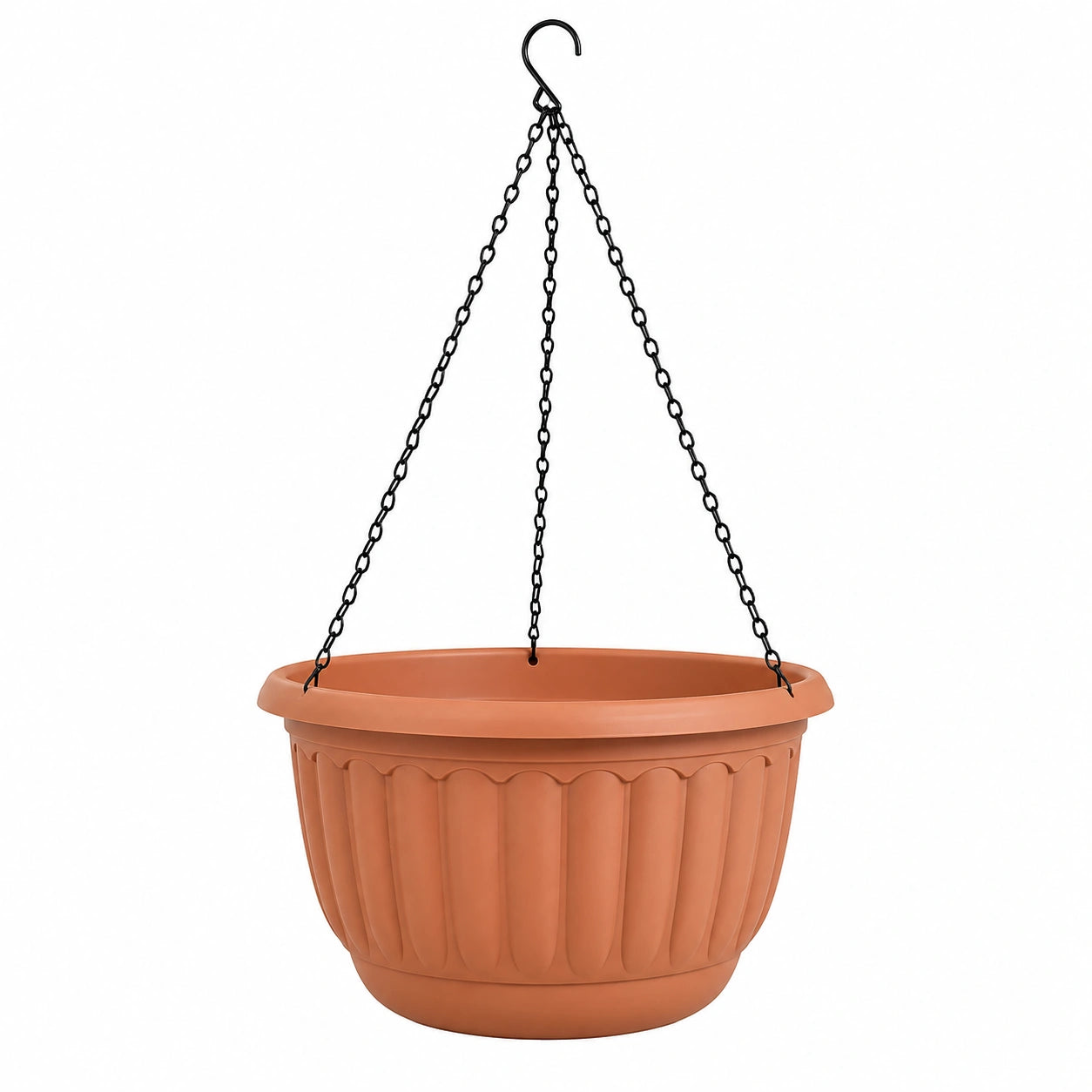 Maceta Colgante Terracota con Cadena Metálica, Diámetro 30 cm