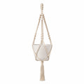 Macetero Colgante de Macramé Beige 75 cm