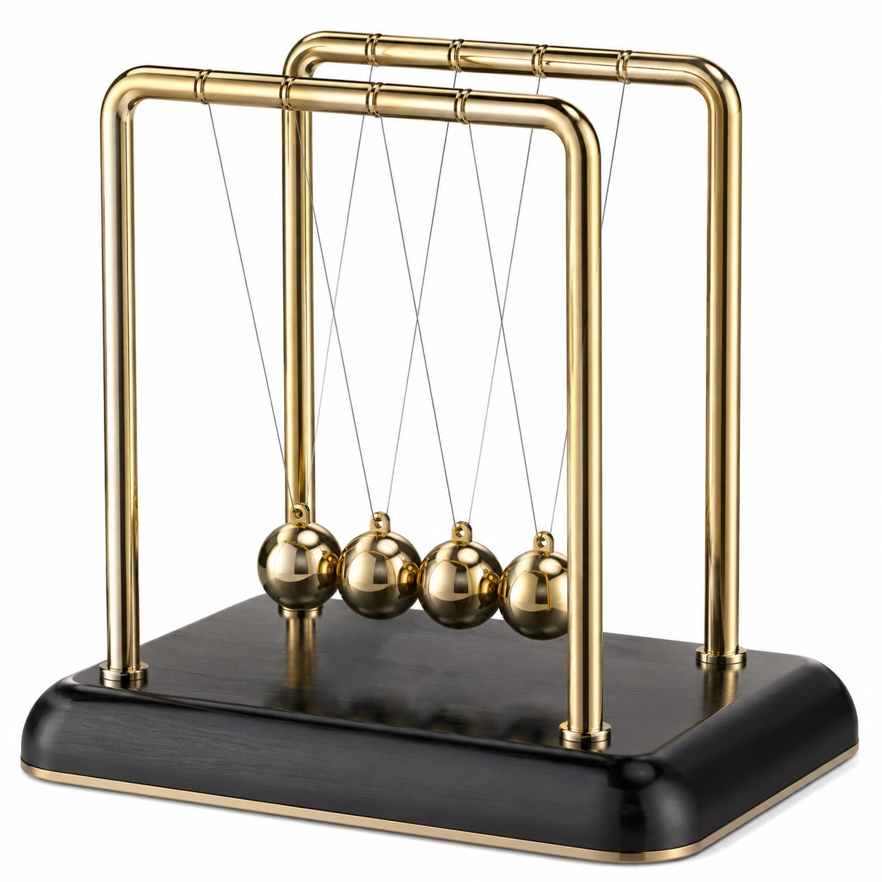 Péndulo de Newton Decorativo Dorado y Negro