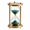 Reloj de Arena Decorativo de Metal Dorado y Arena Verde