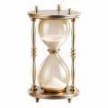 Reloj de Arena de Vidrio con Base de Metal Dorado Decorativo